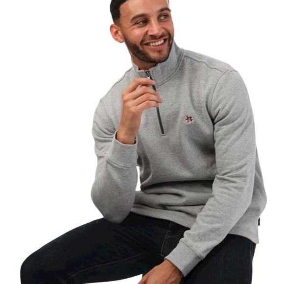 TED BAKER Men's Gray Half-Zip Long Sleeve Sweatshirt XL - Picture 1 of 11